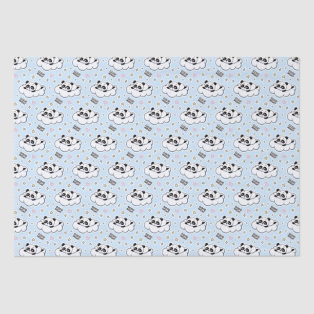 Goodnight Sleeping Panda Bear Tissue Paper (Front)