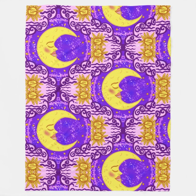 Goodnight sleepy head fleece blanket (Front)
