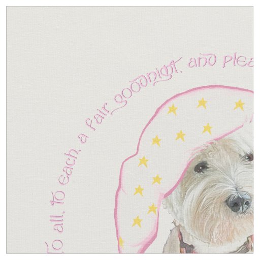 Goodnight Westie Fabric