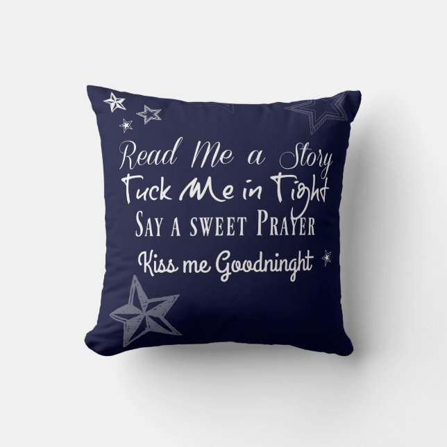 goodnight wishes throw pillow (Front)