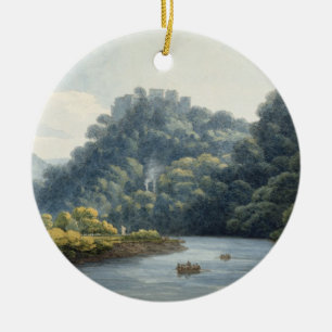 Goodrich Castle on the Wye (w/c, pen & ink, chalk Ceramic Ornament