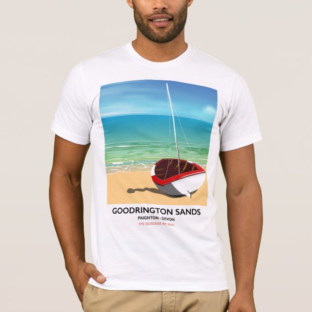 Goodrington Sands Devon vintage travel poster T-Shirt (Front)