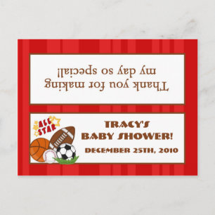 Goody Bag Topper All-Star Red Invitation Postcard