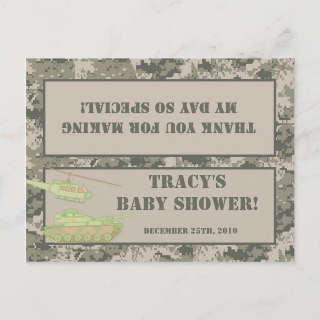 Goody Bag Topper ARMY ACU Camoflauge Digital Camo Invitation Postcard (Front)
