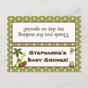 Goody Bag Topper Jungle Babies Invitation Postcard