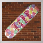 Goody Goody Gumdrops Skateboard Deck<br><div class="desc">This Goody Goody Gumdrops design from Zazzle and Heart of a Child Shoppe features gumdrops – lots and lots of old school, gumdrop shaped gumdrops in red, orange, yellow, green, and purple dropping in front of a background that can be customized using any of Zazzles’ colors. The gumdrops drop behind...</div>