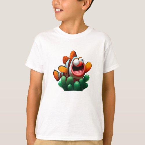 Goofball Cartoon Clownfish T_Shirt