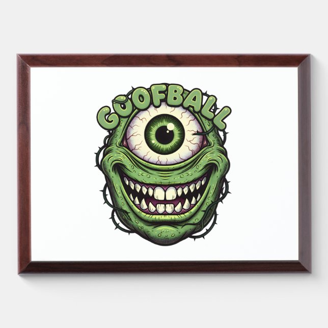 Goofball Monster Eye – Funny Creepy One-Eyed Carto Award Plaque (Horizontal)