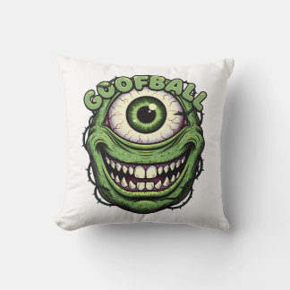 Goofball Monster Eye – Funny Creepy One-Eyed Carto Throw Pillow