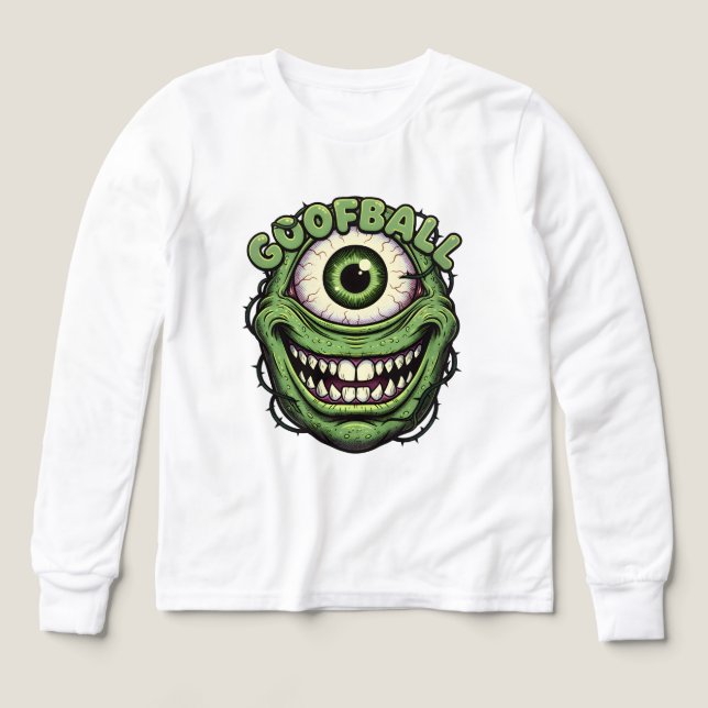 Goofball Monster Eye – Funny Creepy One-Eyed Carto Tri-Blend Shirts (Design Front)