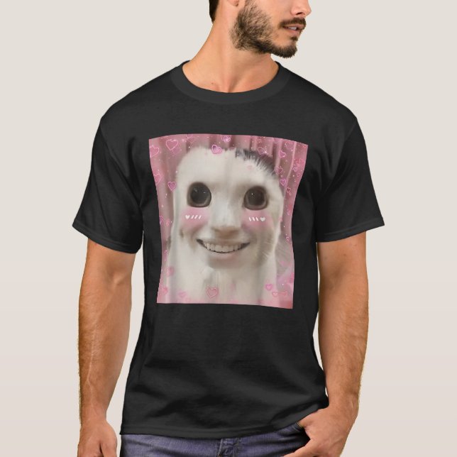 Goofy Ahh Cat Meme Dank Cursed Weirdcore Funny Dan T-Shirt (Front)