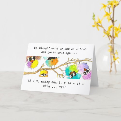 Goofy Birds and Math Birthday Card