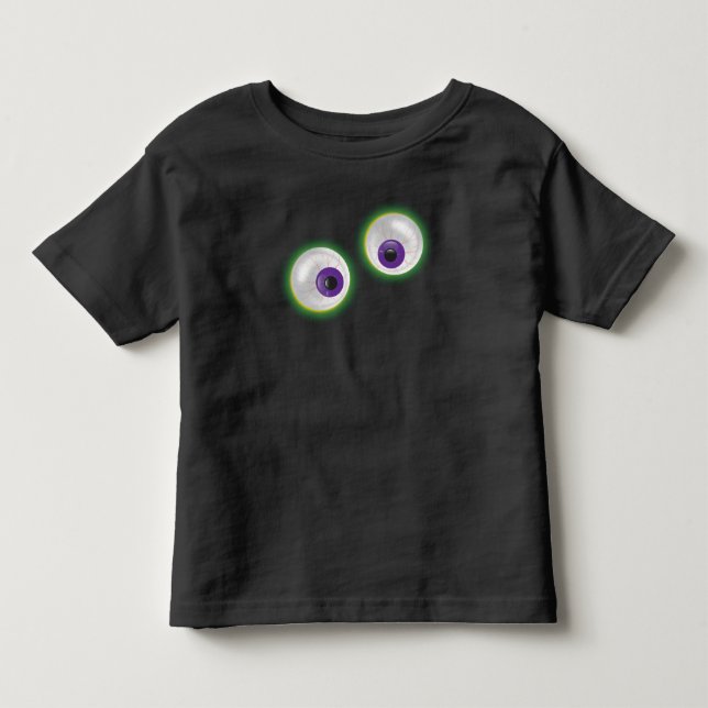 Goofy Cartoon Ghost Eyeballs Eyes Halloween Toddler T-shirt (Front)