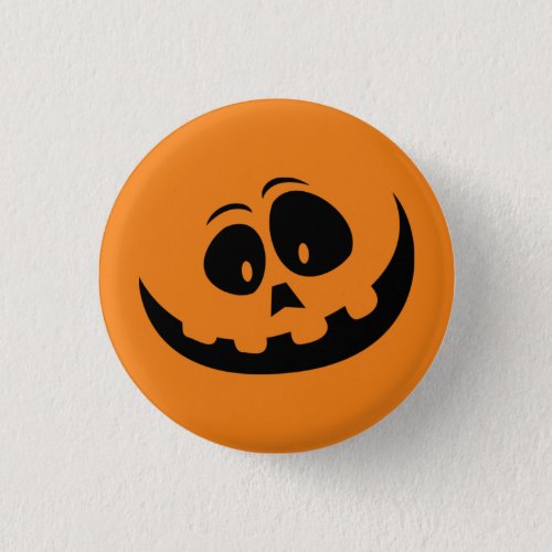 Goofy Carved Face Halloween Design Button