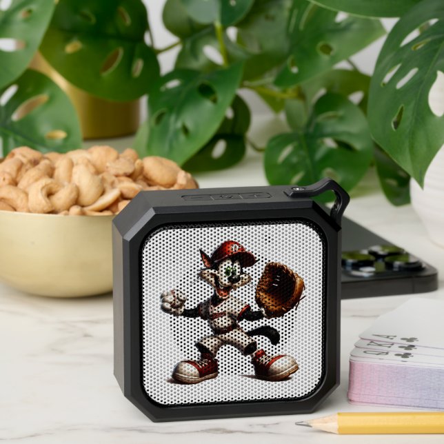 Goofy Cat Baseball Pitcher Winds Up Bluetooth Speaker (Insitu(Table))