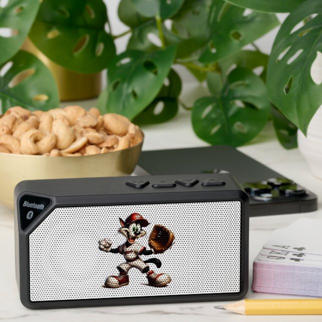 Goofy Cat Baseball Pitcher Winds Up Bluetooth Speaker (Insitu(Table))