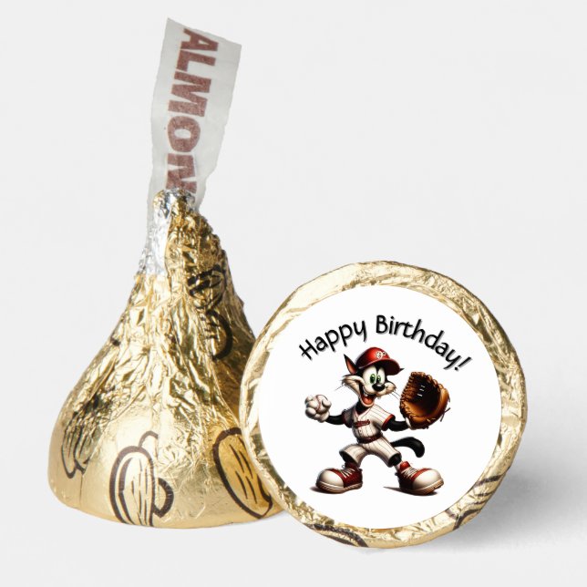 Goofy Cat Baseball Pitcher Winds Up Hershey®'s Kisses® (Front)