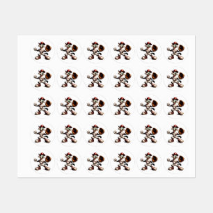 Goofy Cat Baseball Pitcher Winds Up Labels