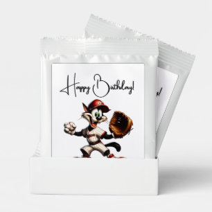 Goofy Cat Baseball Pitcher Winds Up Lemonade Drink Mix