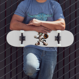 Goofy Cat Baseball Pitcher Winds Up Skateboard