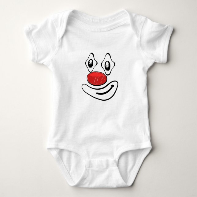 Goofy Clown Yellow Face Baby Bodysuit (Front)