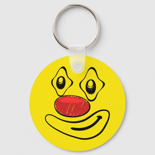 Goofy Clown Yellow Face Keychain (Front)