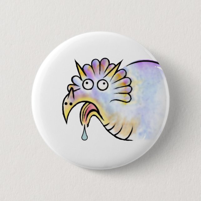 Goofy Dinosaur Triceratops Button (Front)