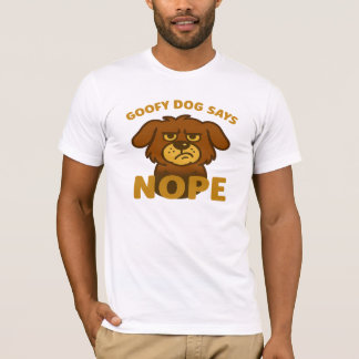Goofy Dog Says Nope – Funny Cartoon Dog T-Shirt