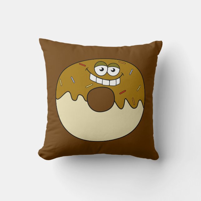 Goofy Donut Throw Pillow (Front)