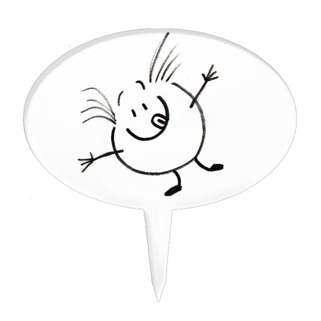 Goofy Doodle Guy Cake Topper (Front)