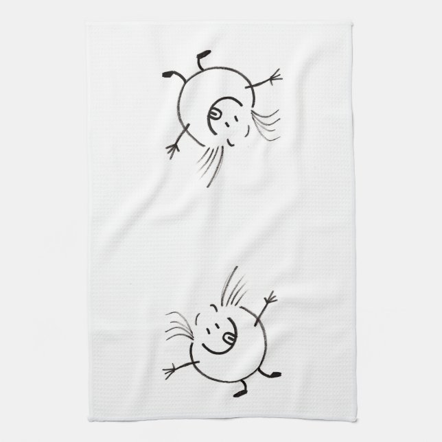 Goofy Doodle Guy Kitchen Towel (Vertical)