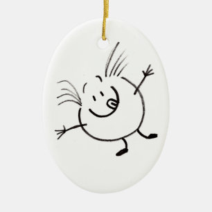 Goofy Doodle Guy Oval Ornament