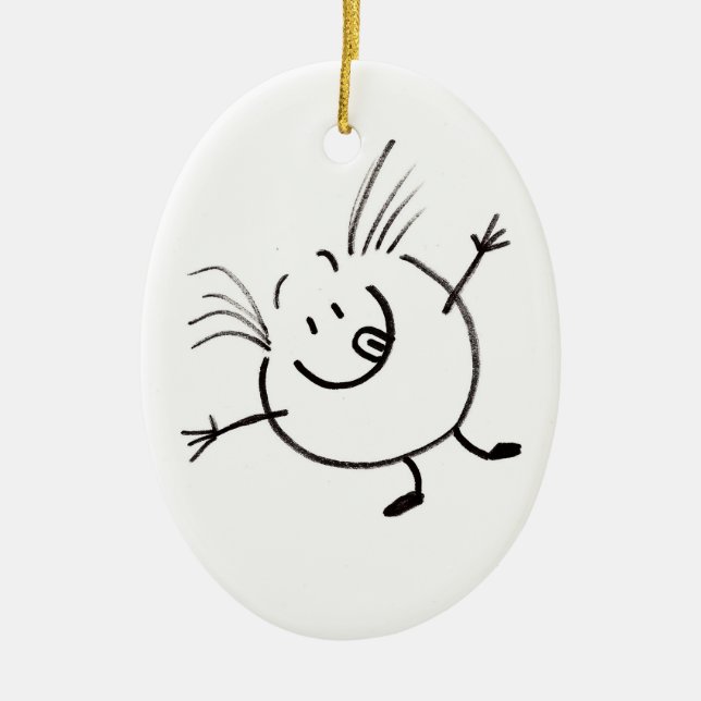 Goofy Doodle Guy Oval Ornament (Front)
