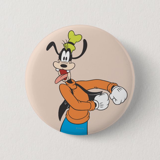 Goofy | Excited Pinback Button (Front)