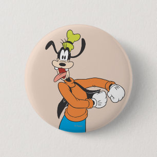 Goofy   Excited Pinback Button