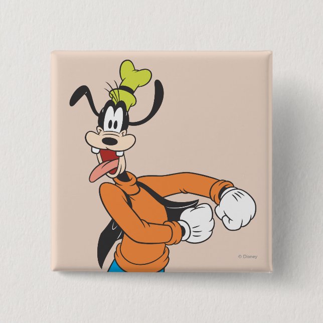 Goofy | Excited Pinback Button (Front)