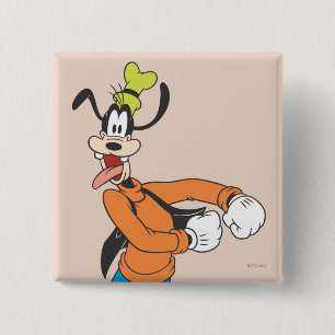 Goofy Excited Pinback Button