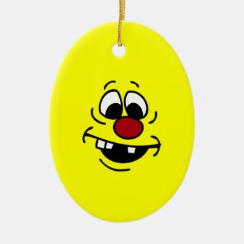 Goofy Face Grumpey Ceramic Ornament by disgruntled_genius at Zazzle