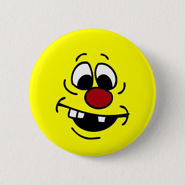 Goofy Face Grumpey Pinback Button (Front)