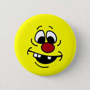 Goofy Face Grumpey Pinback Button