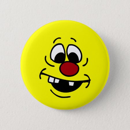 Goofy Face Grumpey Pinback Button