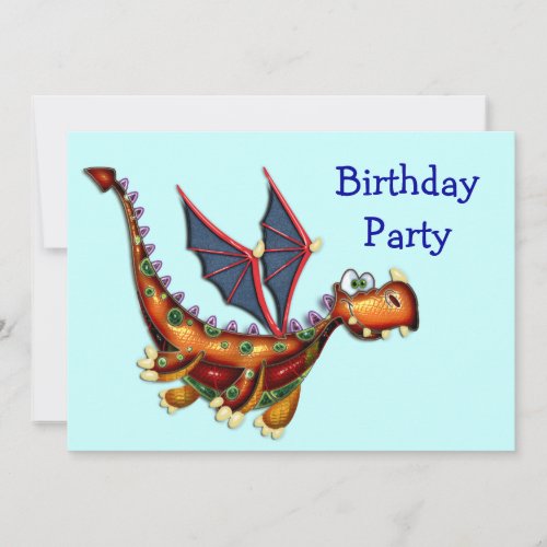 Goofy Flying Dragon Birthday Party Invitation