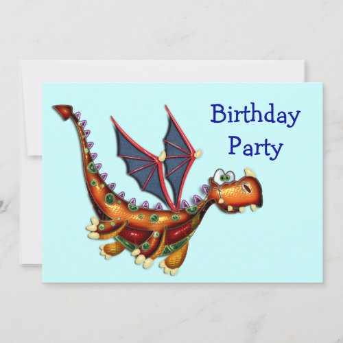 Goofy Flying Dragon Birthday Party Invite