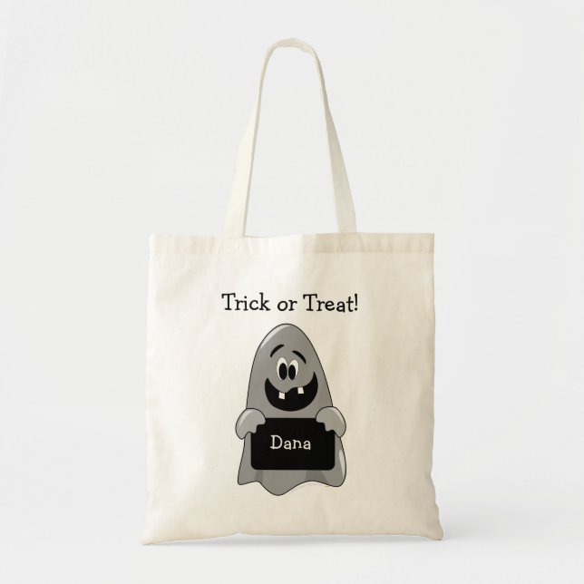 Goofy Ghost Custom Halloween Trick or Treat Bag (Front)