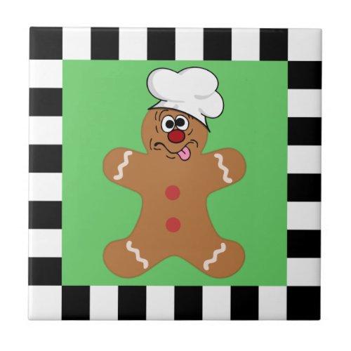 Goofy Gingerbread Man Cookie Tile