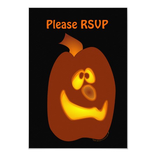 Goofy Glowing Halloween Jack-o-Lantern Pumpkin Card