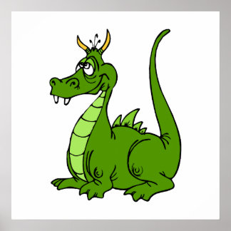 Goofy Green Dragon Poster