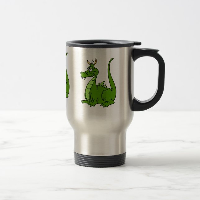 Goofy Green Dragon Travel Mug (Right)