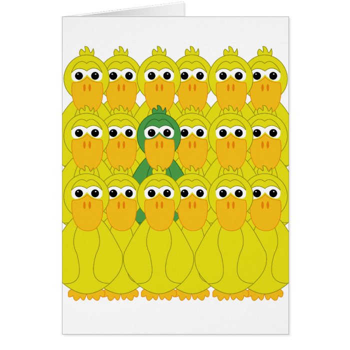Goofy Green Duck Be Different Cards