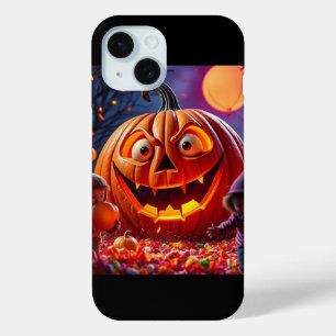 Goofy Halloween Pumpkin iPhone 15 Case—Unique Gift iPhone 15 Case